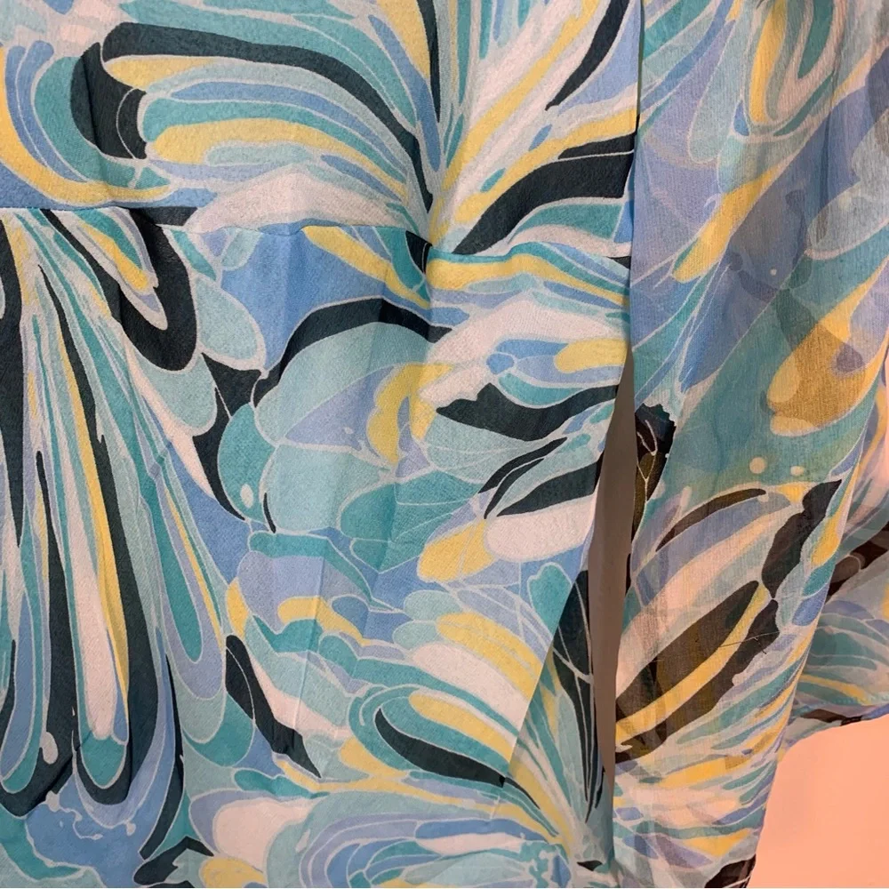 Allison Taylor VTG y2k Printed 100% Silk Blouse - Picture 8 of 14